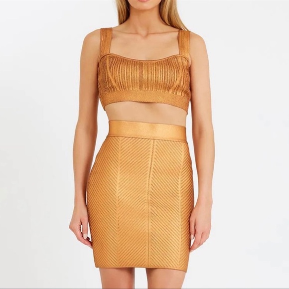 Herve Leger Bronze Skirt Set - Picture 5 of 6
